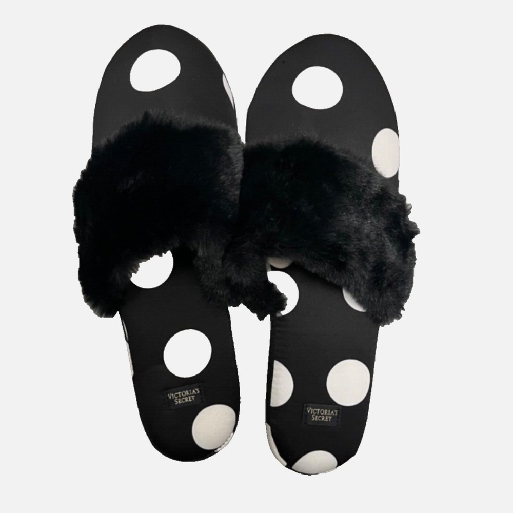 Victoria Secret Polka Dot Slippers Ladies Medium Size 7-8